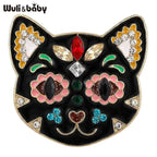 PENDRA Flower Cat Head Brooch