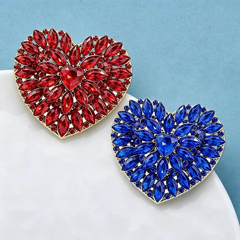 PENDRA Amoura 2-Color Crystal Heart Brooch