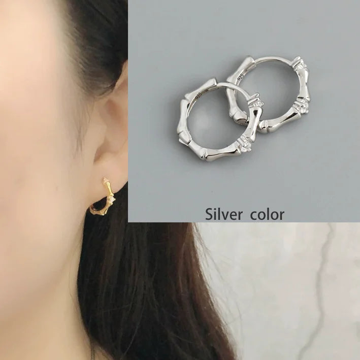 VENTFILLE Vintage Punk 925 Stamp Earrings for Women Girl Creative Twist Winding Geometric Handmade Party Silver Color Jewelry