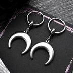 Hip Hop Moon Hoop Earrings Vintage Minimalist Metal C Shape Women Girls Stainless Steel Fashion Punk Rock Ear Rings Jewelry