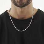 4mm Mobius Chain Necklaces for Men Boys,Thin Stainless Steel Geometric Twisted Links Choker Collar,