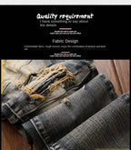 PENDRA Denim Straight Ripped Pants