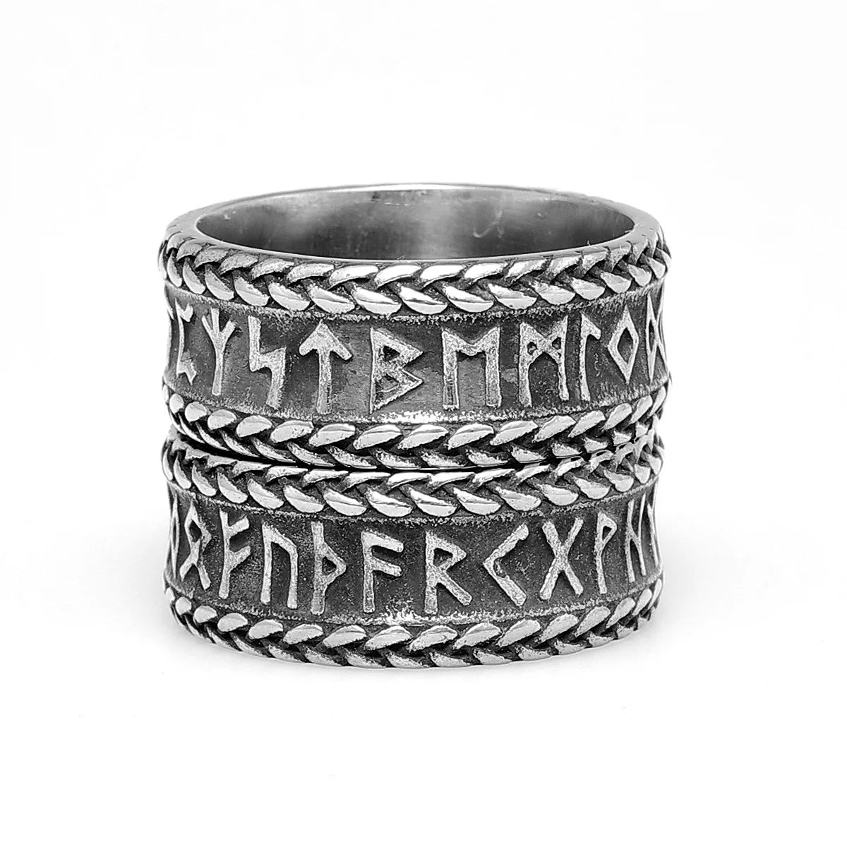 PENDRA Nordic Characters Boyfriend Steel Ring