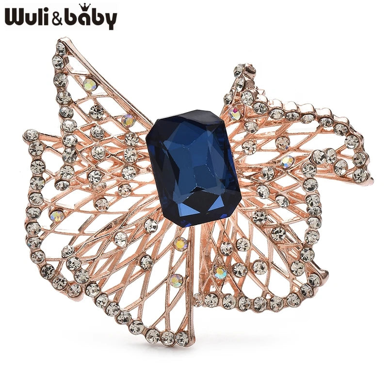 PENDRA Bellara Hollow Crystal Bowknot Brooch