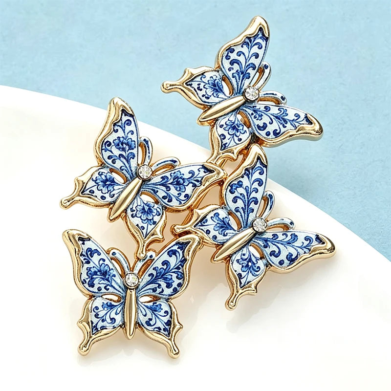 PENDRA Butterfly Garden Enamel Brooch