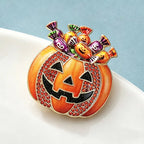 PENDRA Pumpkin Candy Jack-o'-Lantern Halloween Brooch