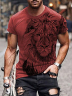 PENDRA Short-Sleeve Lion Print T-Shirt
