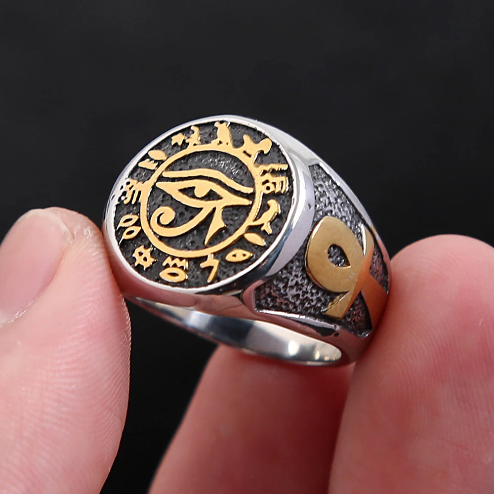 PENDRA Horus Egyptian Eye of Horus Ring