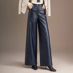 PENDRA Warm Drape Wide Leg PU Leather Pants