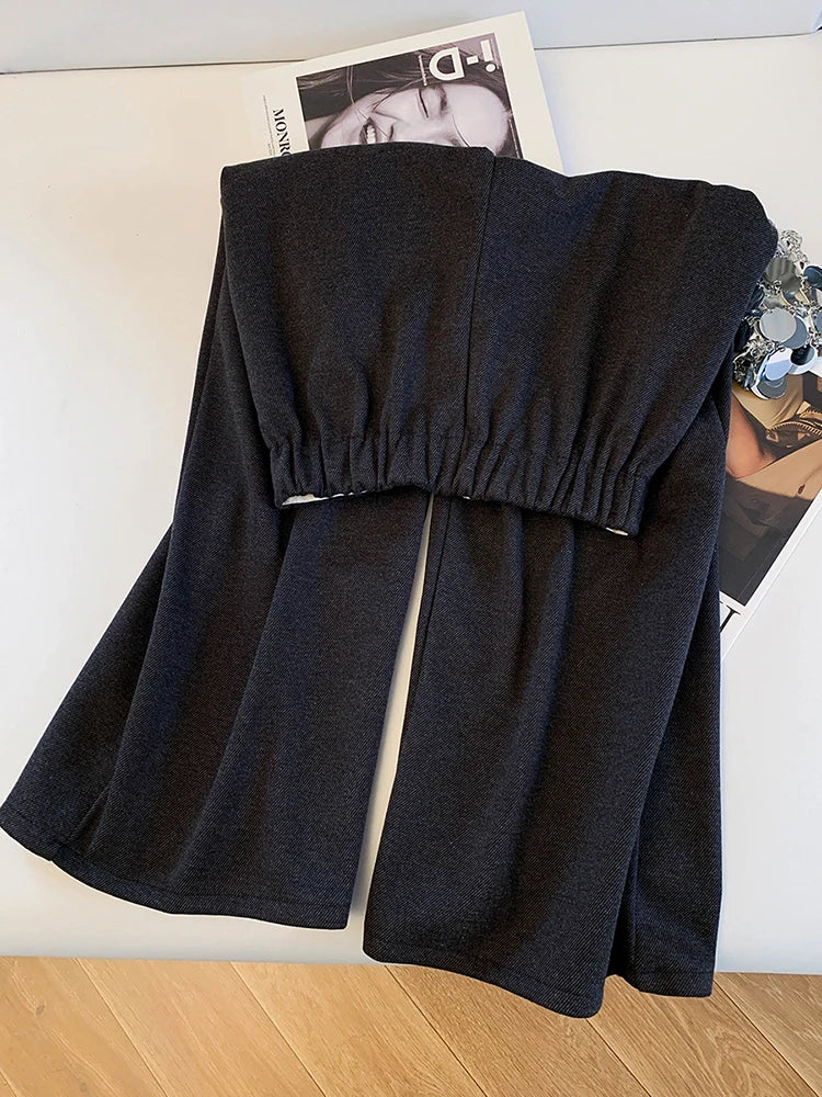 PENDRA Cashmere Touch High Waist Wide Leg Pants