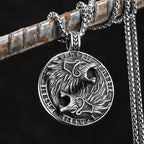 PENDRA Wolf Runes Ferocious Steel Necklace
