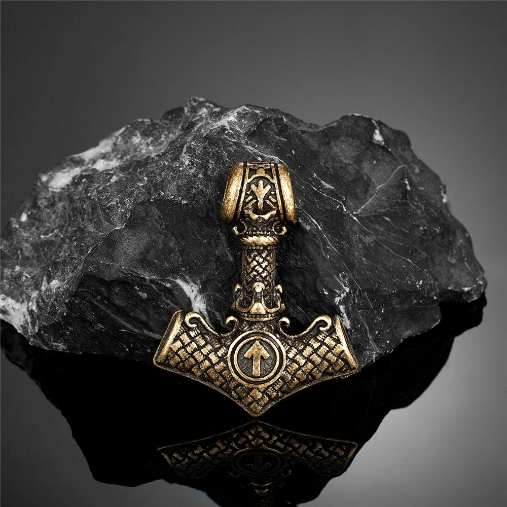 PENDRA Crow Rune Steel Necklace