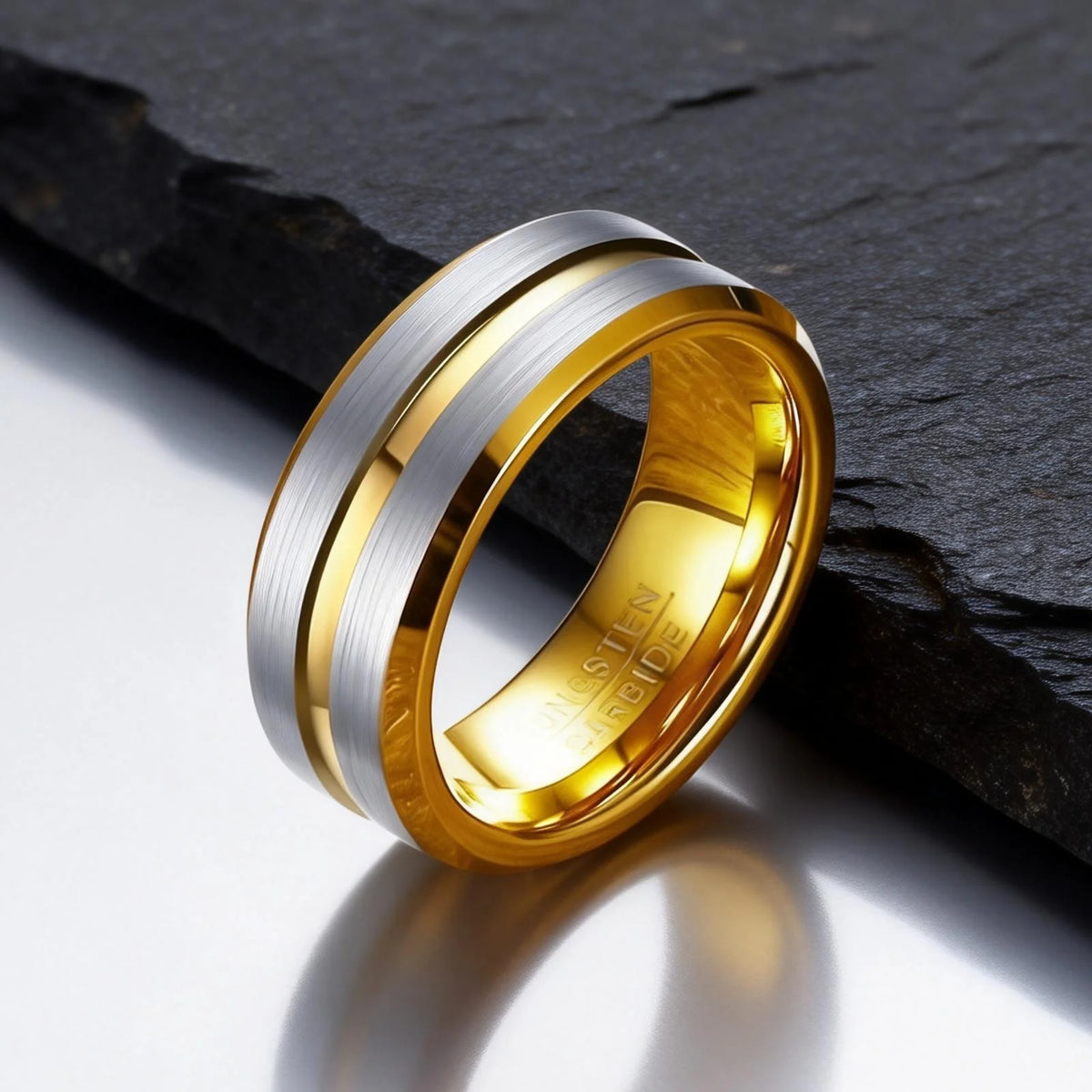 Trendy Brushed Tungsten Carbide Ring for Men Boys,8mm Grooved Durable Bend Ring,Father's Day Anniversary Gifts