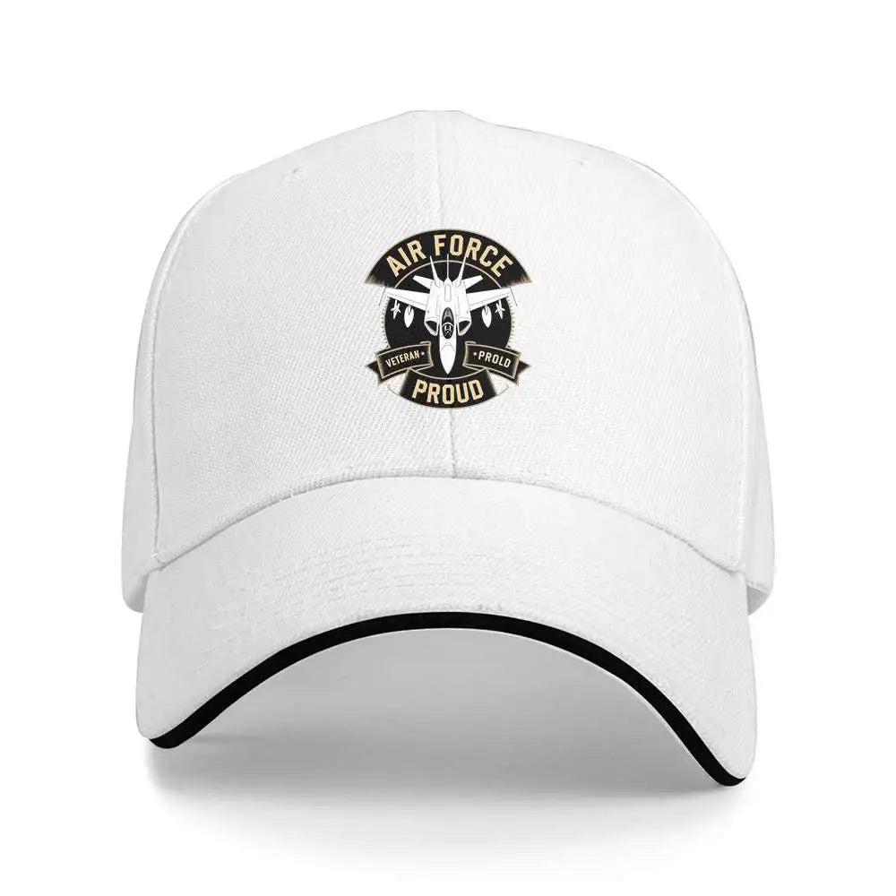 1pc "AIR FORCE PROUD" jet emblem, Baseball caps, unisex, travel caps.