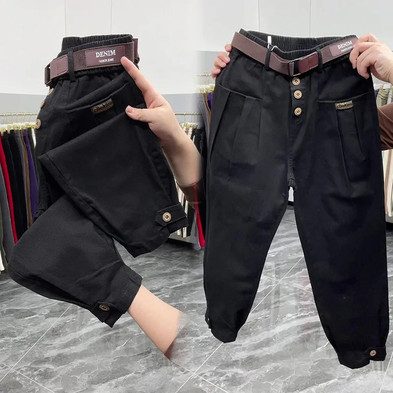 Solid Color Pants Women 2024 New Fashion Spring Autumn Korean Loose Casual Harem Pants Trousers