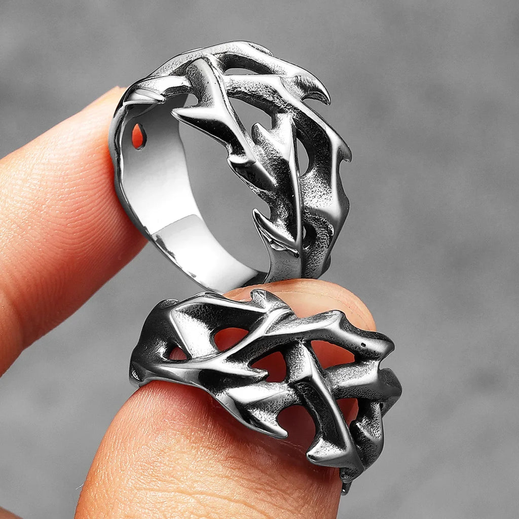 PENDRA Jesus Thorns Crown Steel Ring
