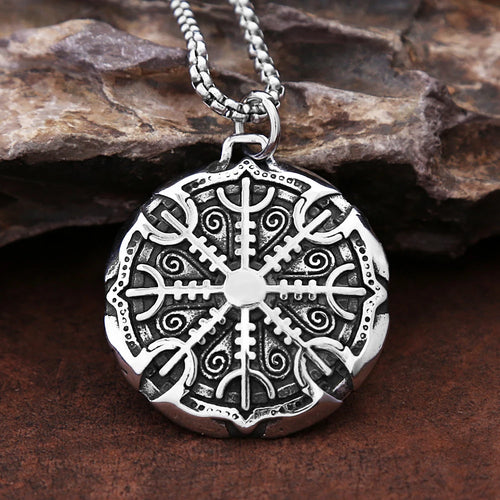 PENDRA Compassviking Stainless Steel Viking Compass Necklace