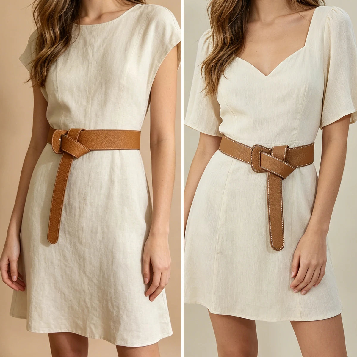 Women's version of the new Korean student dress coat with waist-cinching decorative Elegant leather belt Fashion Corset Belt