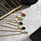 PENDRA Oval Stone Pendant Necklace