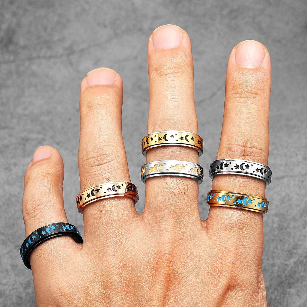 PENDRA Starry Night Stars Steel Ring