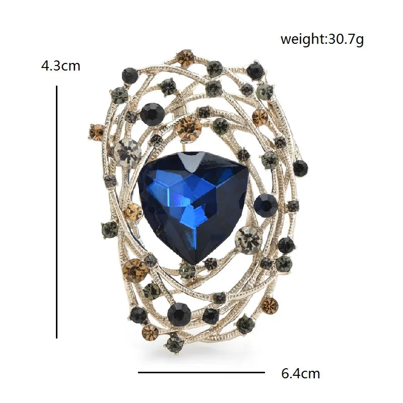 PENDRA Geometra Sparkling Crystal Geometric Brooch