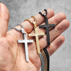 PENDRA Refract Light Cross Steel Necklace