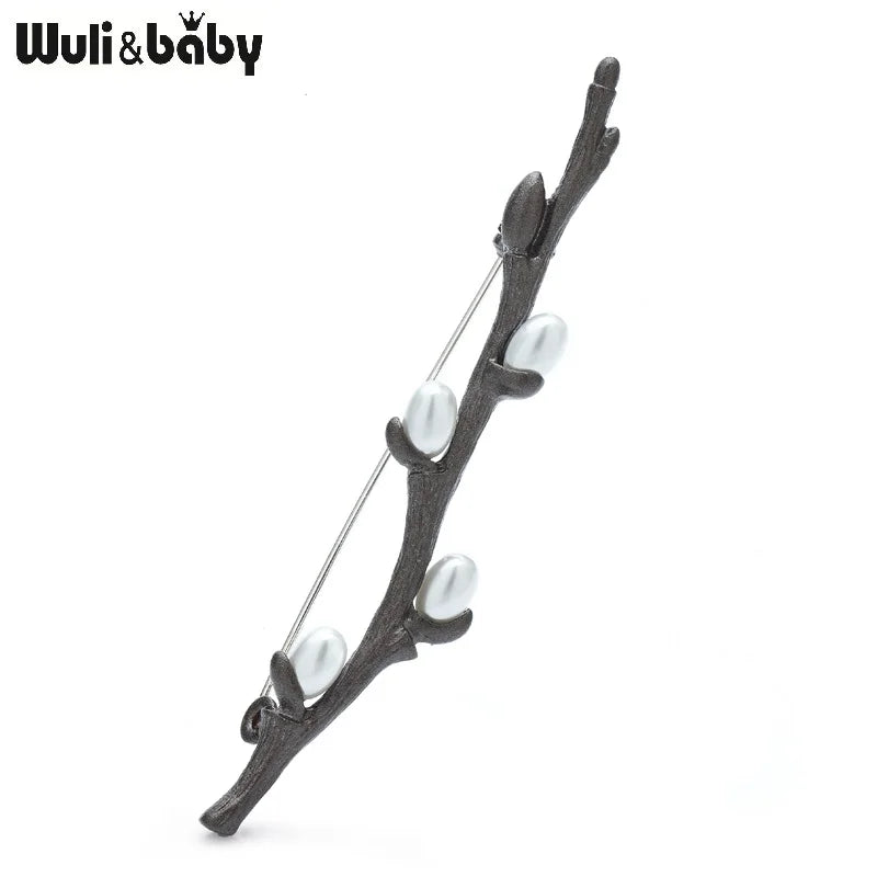 PENDRA Willow Pearl Branch Flower Brooch