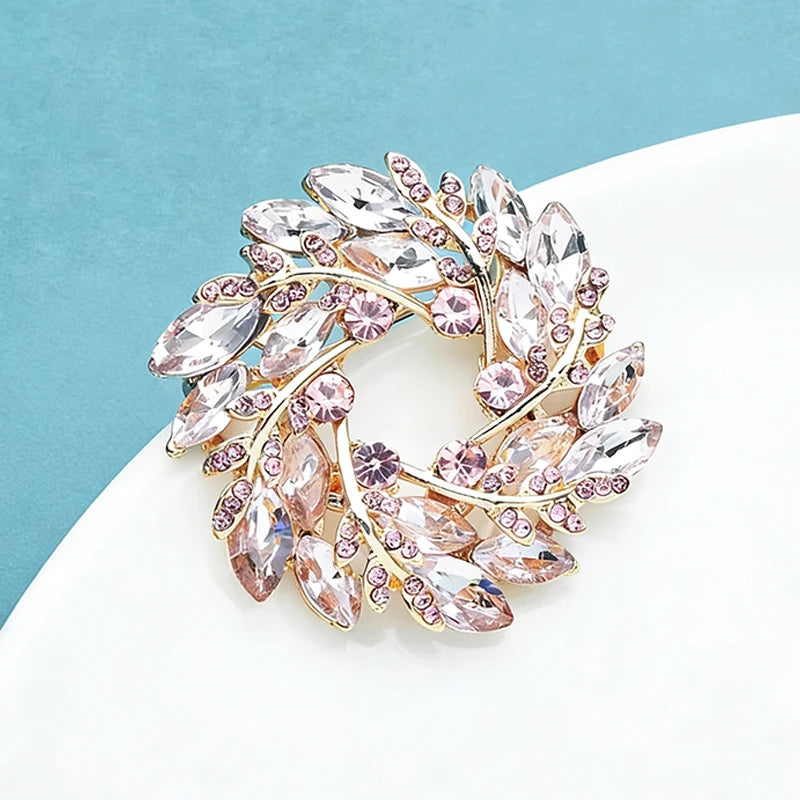 PENDRA Olivara Classical Olive Branch Circle Brooch