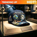 Four Great Astronauts Commemorative Hat - Space Program Suitable for Independence Day, Lightweight Buckle Closure for Themed