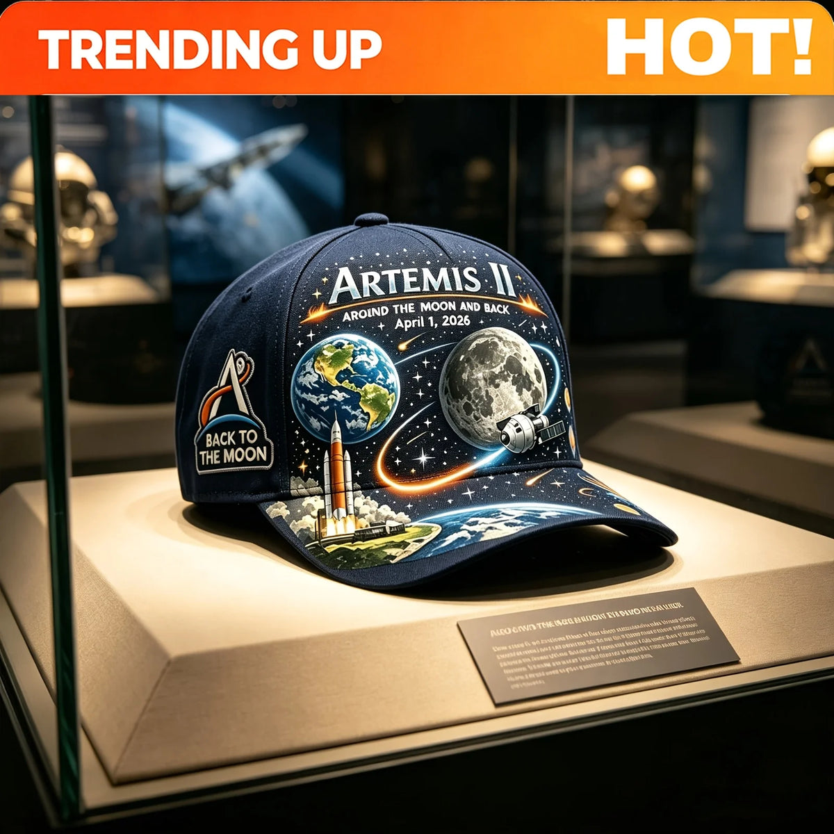 Four Great Astronauts Commemorative Hat - Space Program Suitable for Independence Day, Lightweight Buckle Closure for Themed