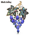 PENDRA Violetta Purple Rhinestone Grape Brooch