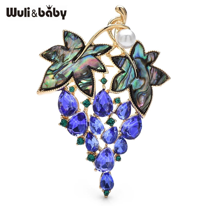 PENDRA Violetta Purple Rhinestone Grape Brooch