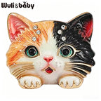 PENDRA Sweet Kitten Rhinestone Brooch