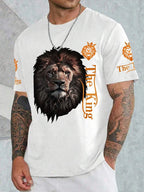 New Summer Outdoor Casual Men's T-shirt Daily Street Men's Short-sleeved Top Lion Print Men's T-shirt Sports Fashion T-shirt