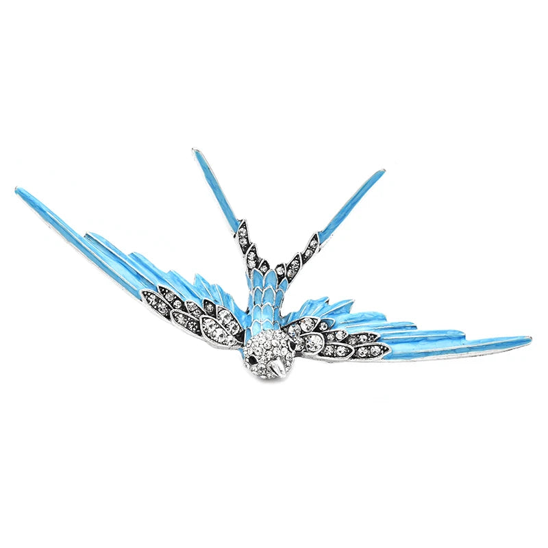PENDRA Vintage Swallow Enamel Brooch