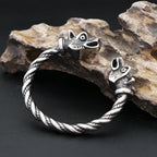 PENDRA Dragon Rune Stainless Steel Nordic Cuff Bracelet
