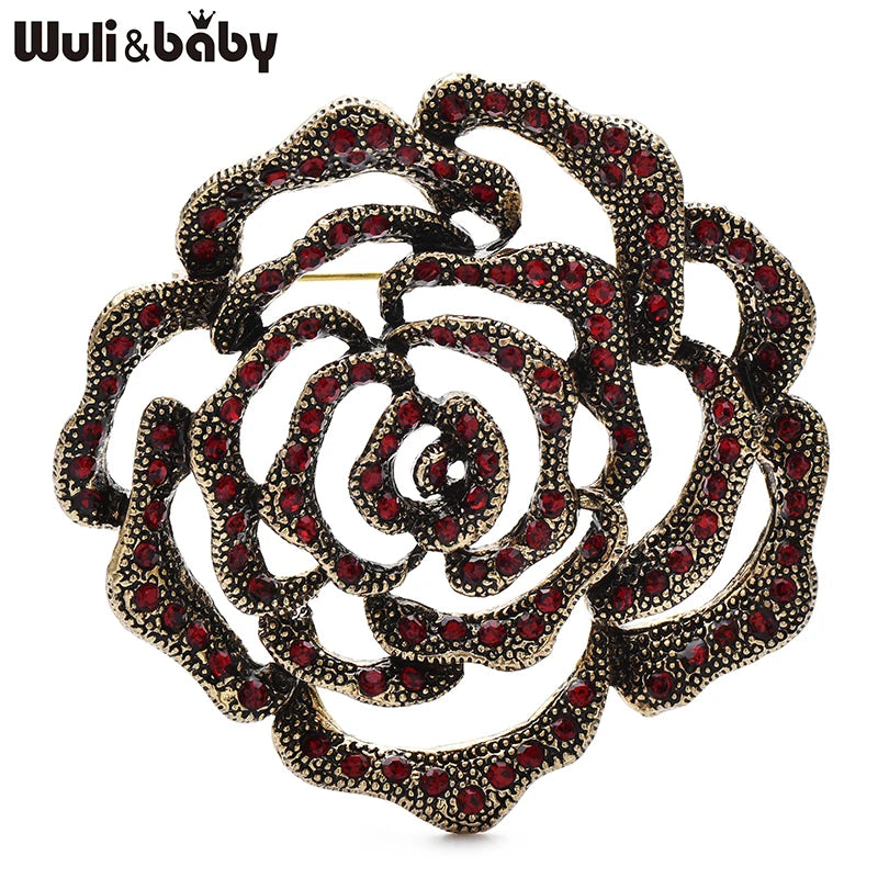 PENDRA Rosette Hollow-Out Rose Flower Brooch