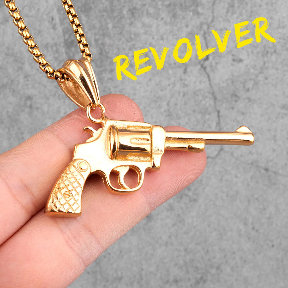 PENDRA Guns Shotgun Pistol Steel Necklace