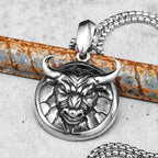 PENDRA Cattle Bull Head Steel Necklace