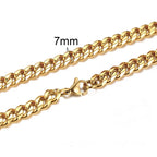 Cuban Link Chain Necklace for Men Women,3 to 7mm Stainless Steel Choker,Basic Jewelry Gift