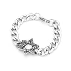 PENDRA Davidstar 316L Stainless Steel Star of David Bracelet