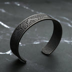 PENDRA Valknut Nordic Stainless Steel Open Cuff Bracelet