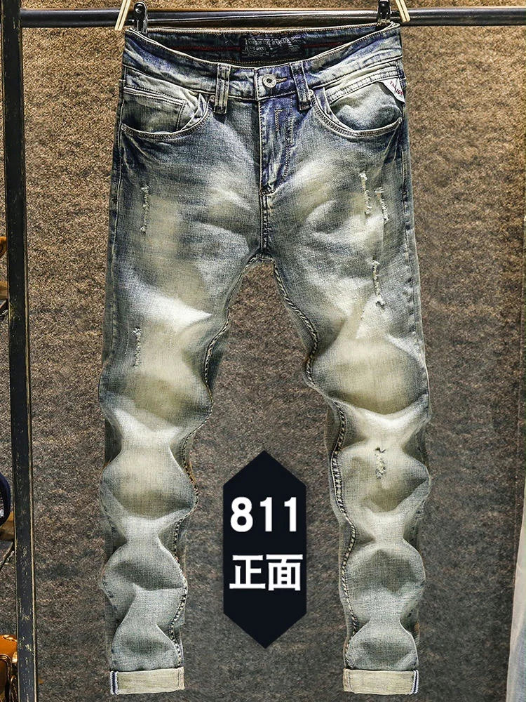 PENDRA Elastic Old Slim Pants