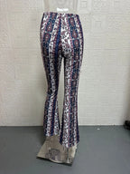 Vintage Boho Spring Floral Print Casual Pants Fashion new high elasticity tight fitting micro flared Yoga Joggers pants