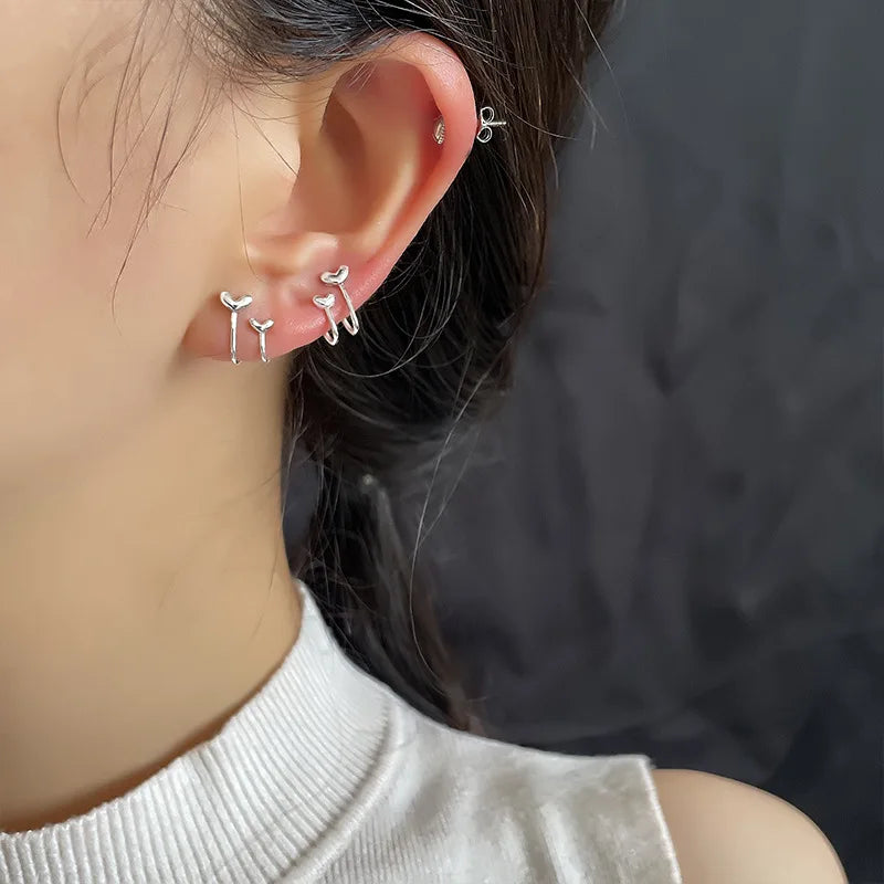 PENDRA Silver Stamp Star Earrings