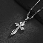 PENDRA Geocross Simple Geometric Stainless Steel Cross Pendant