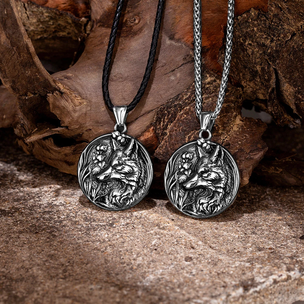 PENDRA Wolf Vintage Steel Necklace