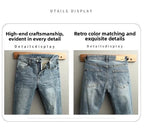 Men's Cropped Jeans Slim Fit Korean Trendy 2026 Spring Summer Blue Youth Trendy High-end Motorcycle Pants Men Man Trousers