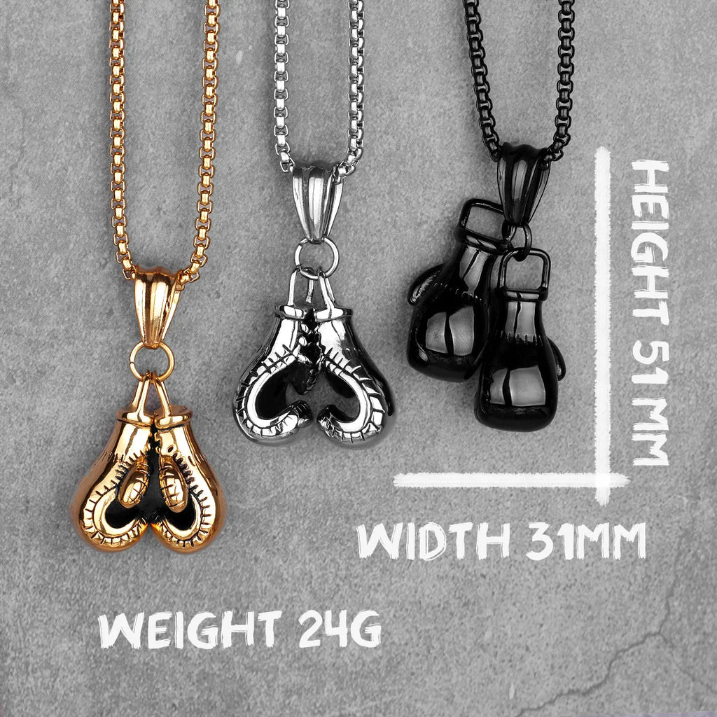PENDRA Boxing Gloves Gym Steel Necklace