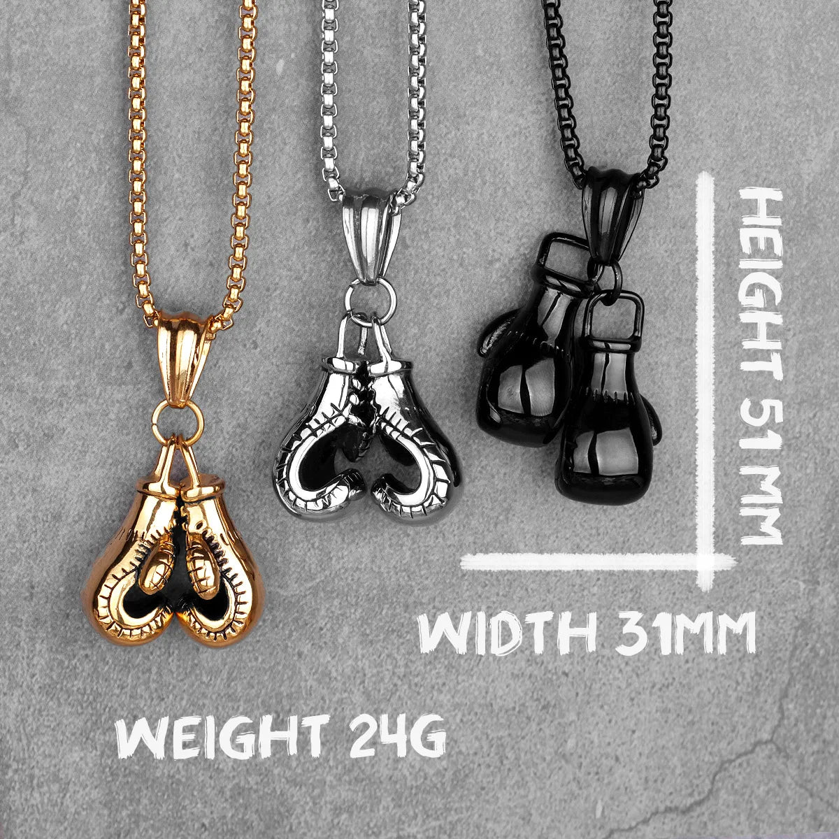 PENDRA Boxing Gloves Gym Steel Necklace